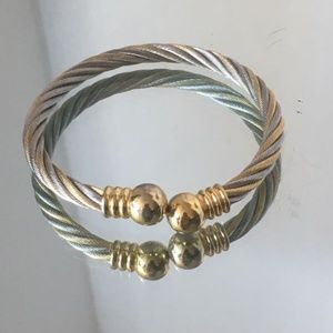 2 toned silver/gold cable style bracelet